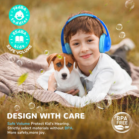 iClever Kids Headphones blue on-ear wear for comfortable fit