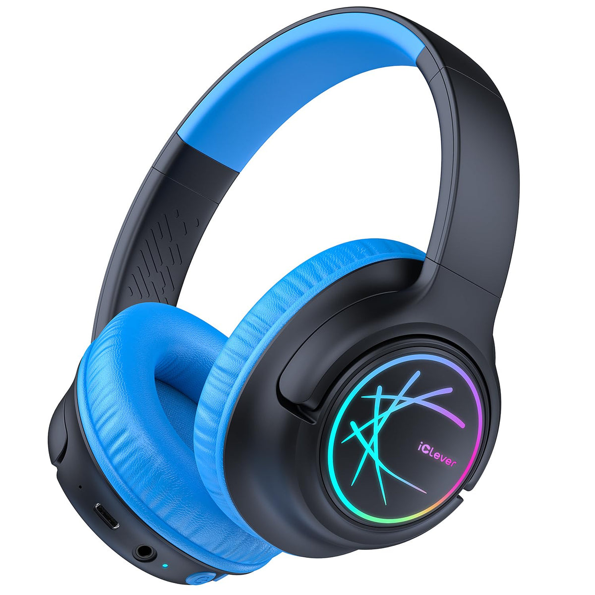 iClever kids headphones with LED lights for playful travel moments