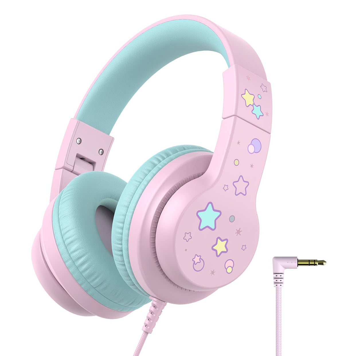 iClever Kids Headphones with safe volume 85dBA for gentle listening on the go.