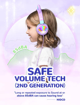 iClever Kids Headphones 2nd-gen 85dBA safe volume for daily use