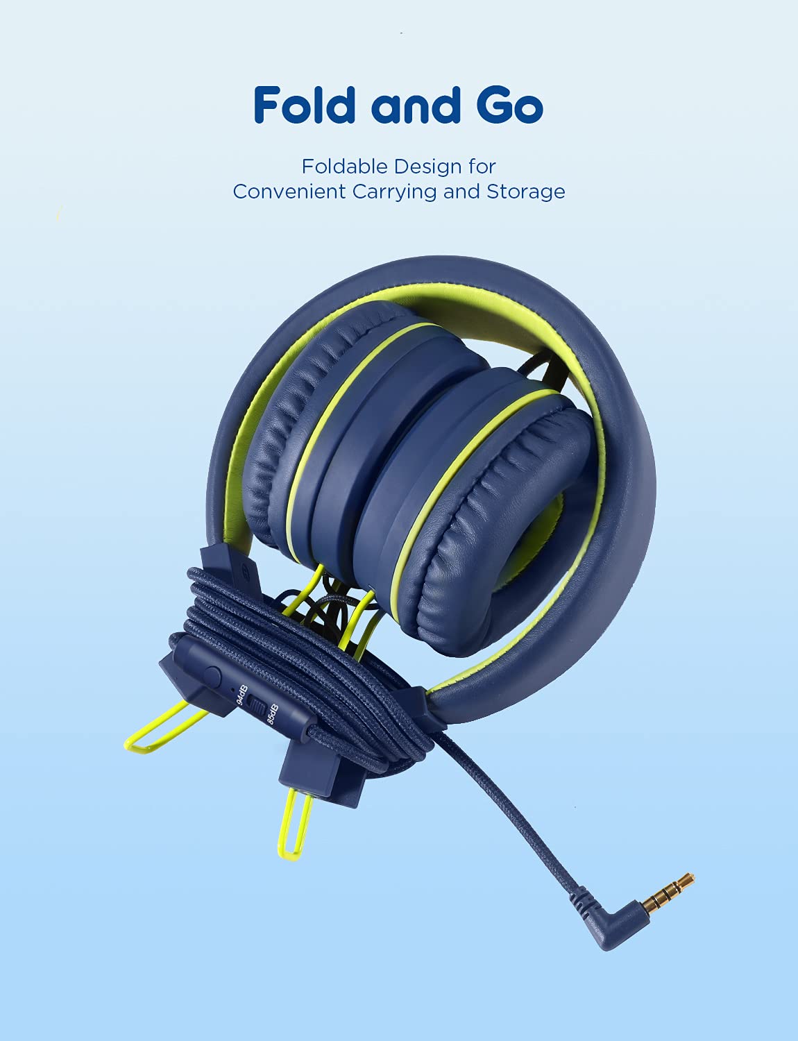 iClever adjustable headband and soft ear cushions for a secure fit
