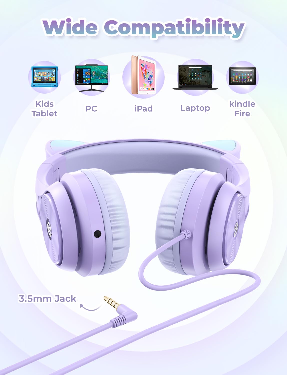iClever headphones work with tablets and iPads for versatile use in class and home.