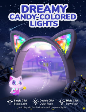 iClever Kids Headphones USB-C cat-ear patterns on shells brighten classrooms and trips.