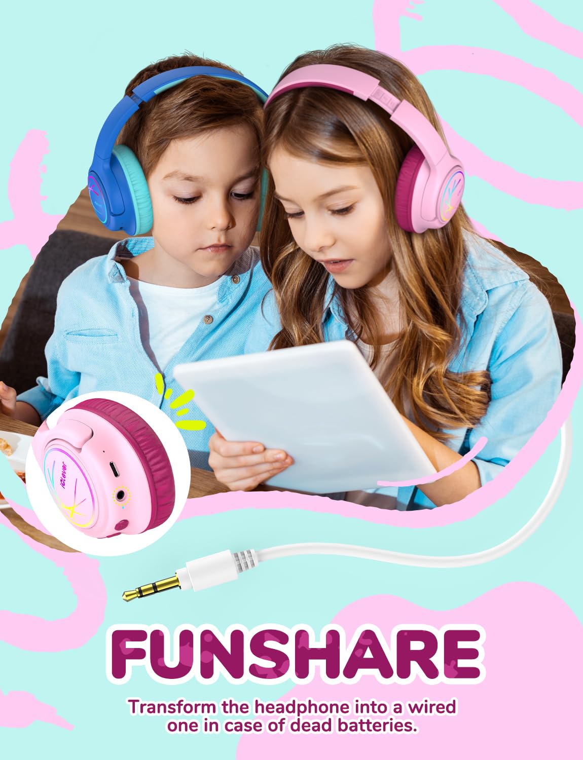 iClever blossom pink headphones are lightweight and kid-friendly for daily wear