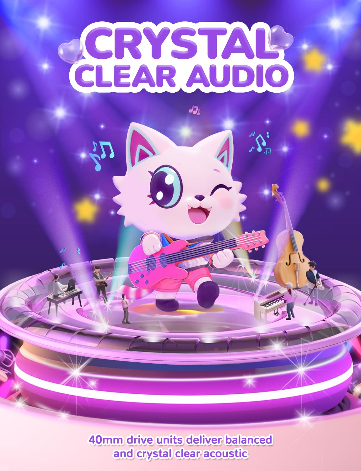 Safety features limit volumes to protect young ears during use