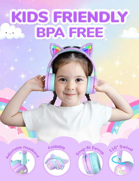 iClever on child headroom lifestyle shot showing secure fit and comfort benefit