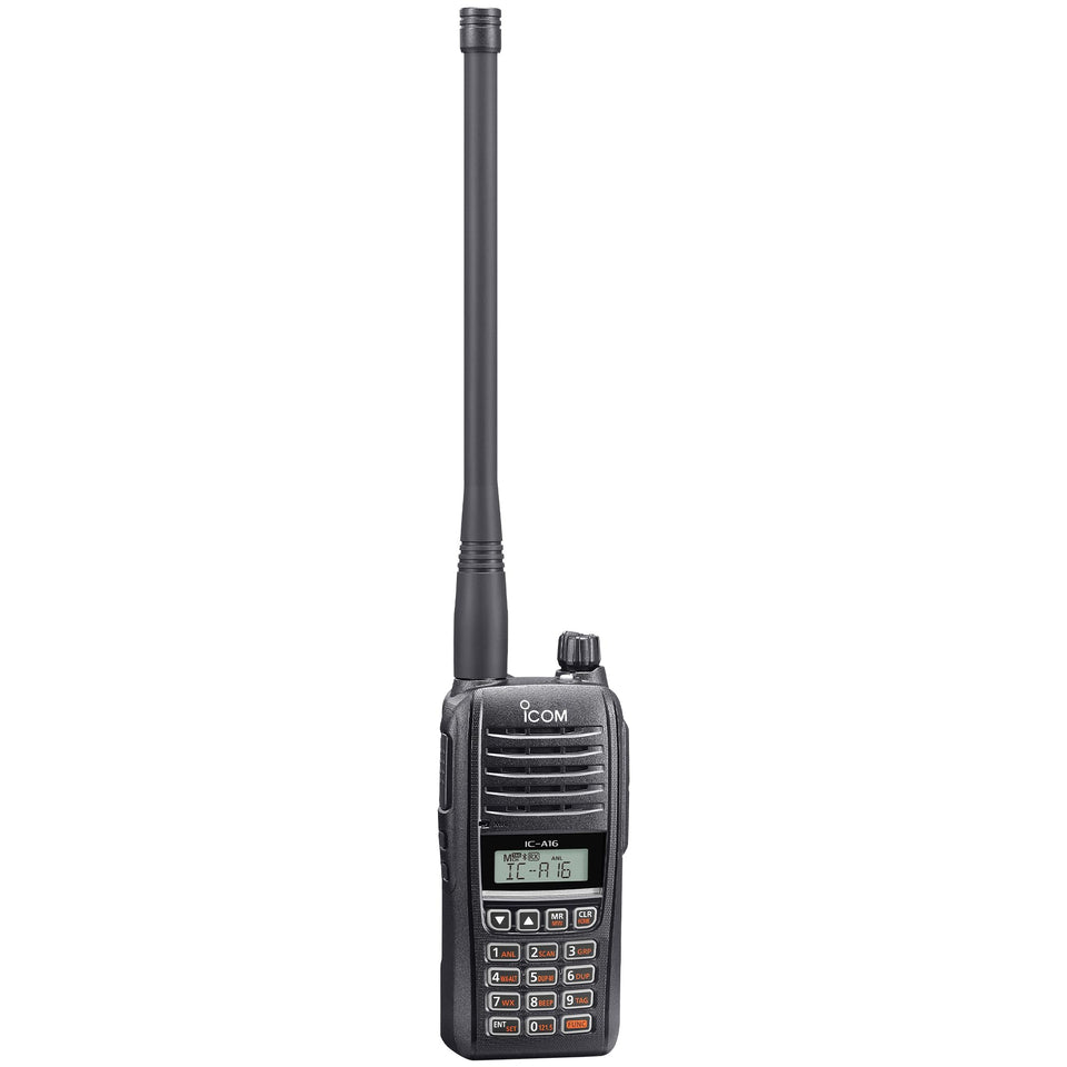 Icom A16B 51 USA ground-to-air handheld radio front view for reliable field communication.