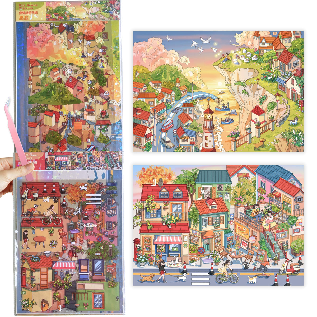 ictbqqdt big diy scene stickers background set for immersive play and creativity