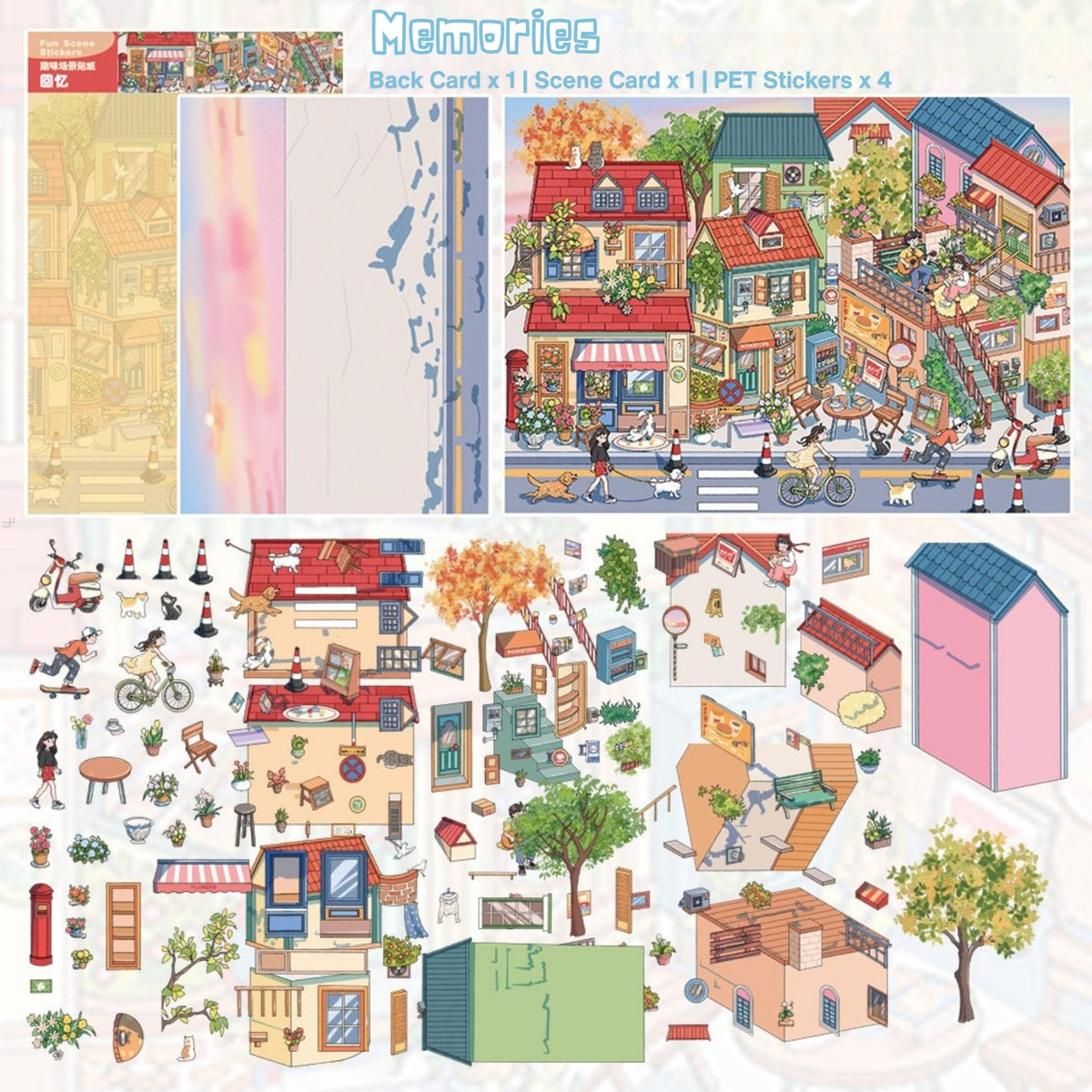 ictbqqdt compact-packaging scene stickers convenient to store and gift