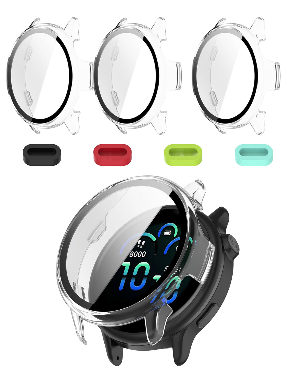 iDaPro Vivoactive 6 full-case front view with clear protection for daily workouts