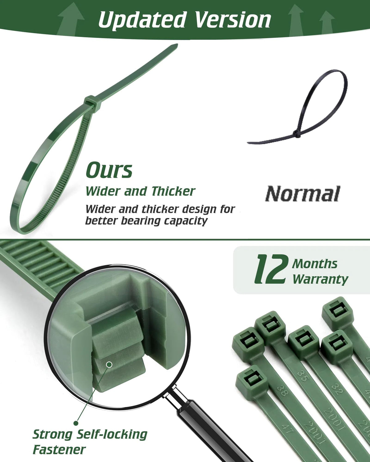 Idemeet green cable tie in garden blending with natural greenery for discreet support.