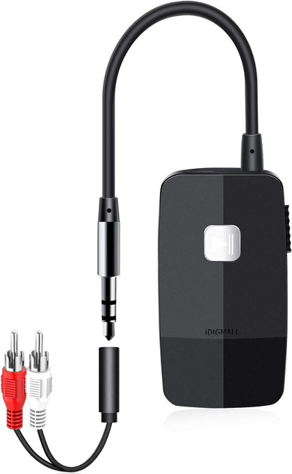 iDIGMALL J205 Bluetooth receiver setup shows easy plug-and-play with car stereo