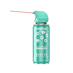 iDuster front packaging showing compact 3.5oz can and branding for convenient cleaning