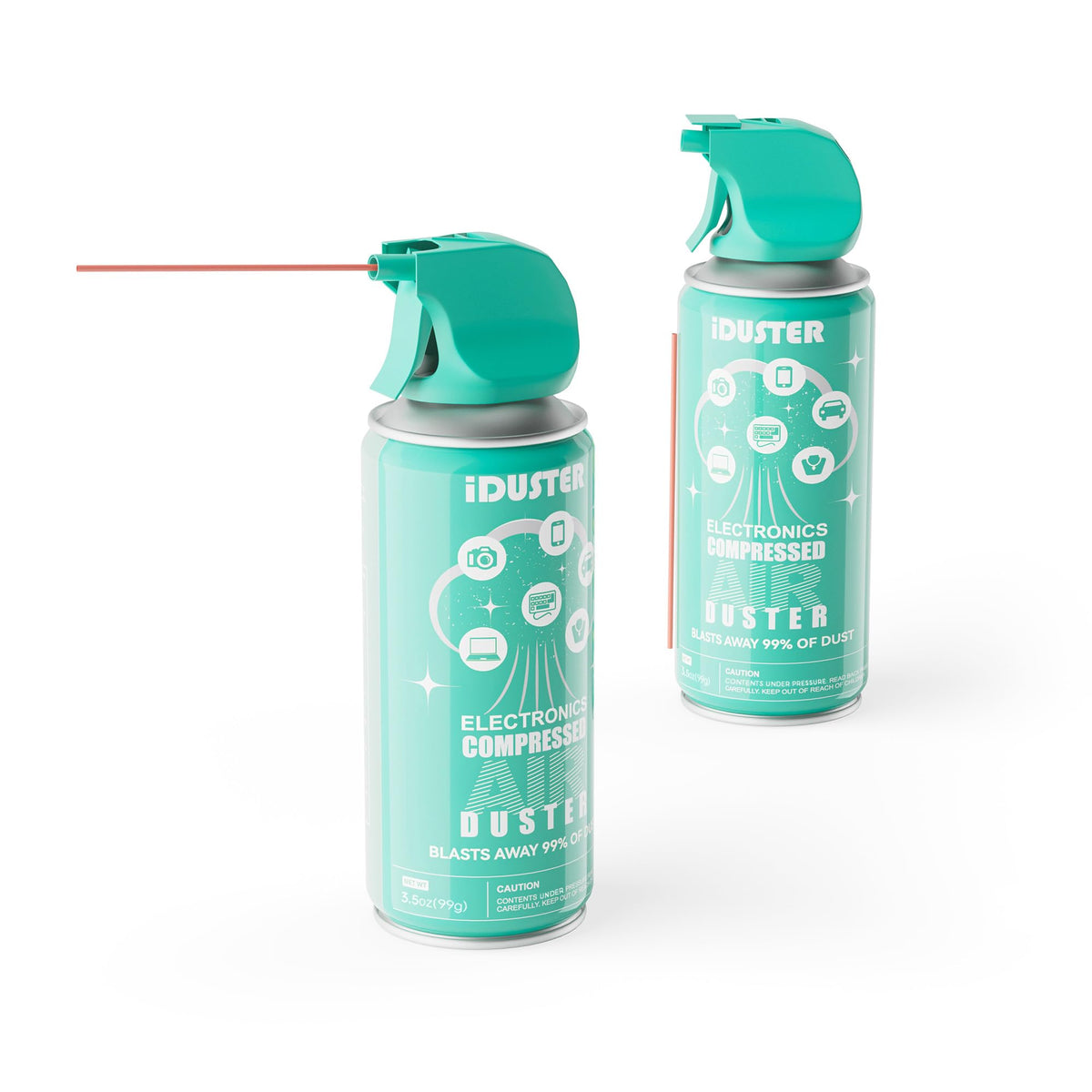 iDuster front packaging showing 2-pack for quick cleaning