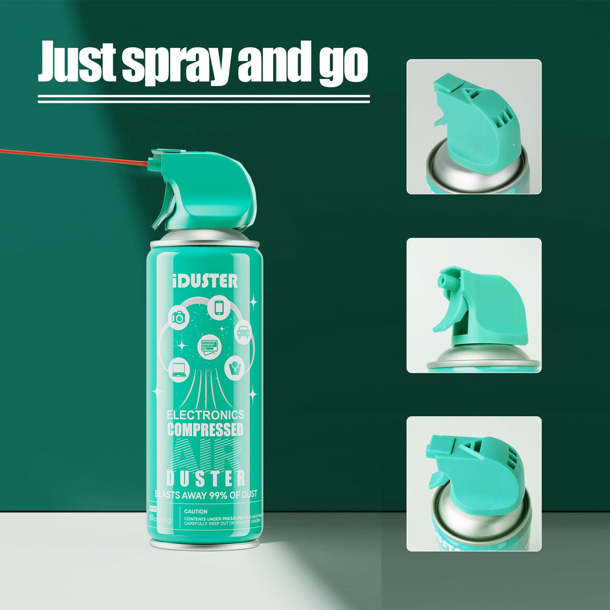 iDuster compact can for portable electronics maintenance and dust removal