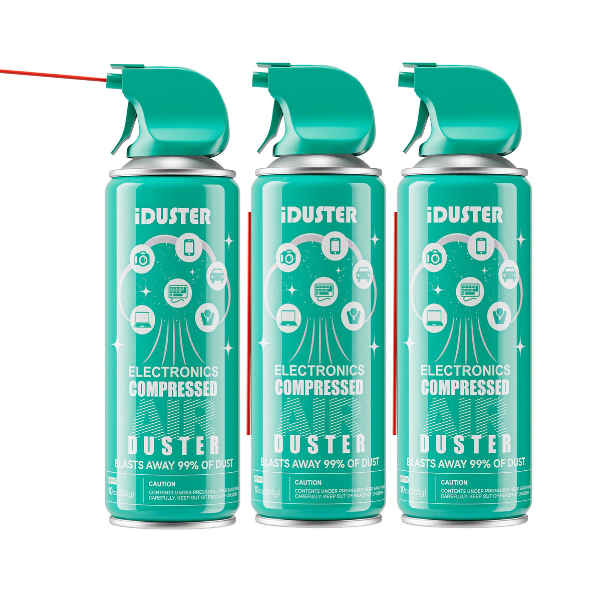 iDuster cleaner air spray targeting PS5 console vents for dust removal
