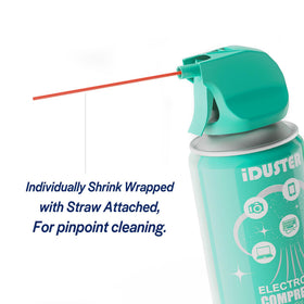 iDuster precision straw closeup demonstrating targeted airflow for tight spots