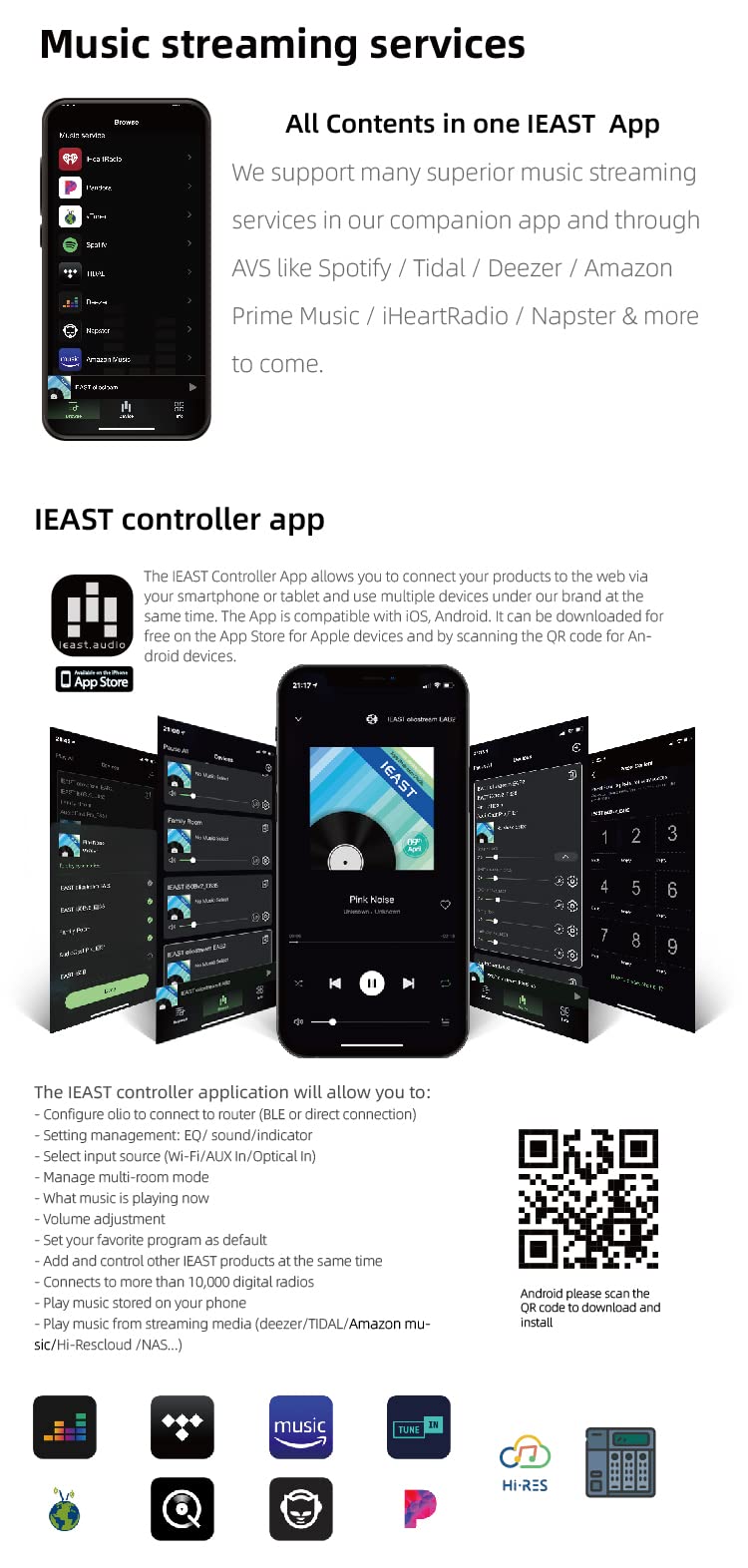 iEAST Olio next to a smartphone for scale showing compact footprint benefit