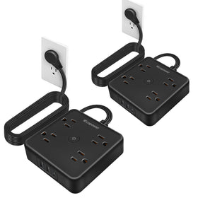 IECOPOWER front view of two power strips showing compact design and convenience