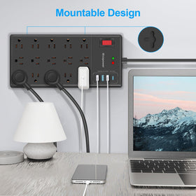 IECOPOWER in a home office powering monitors, chargers and peripherals safely