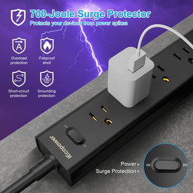 IECOPOWER mounted under desk keeping cables tidy and devices powered
