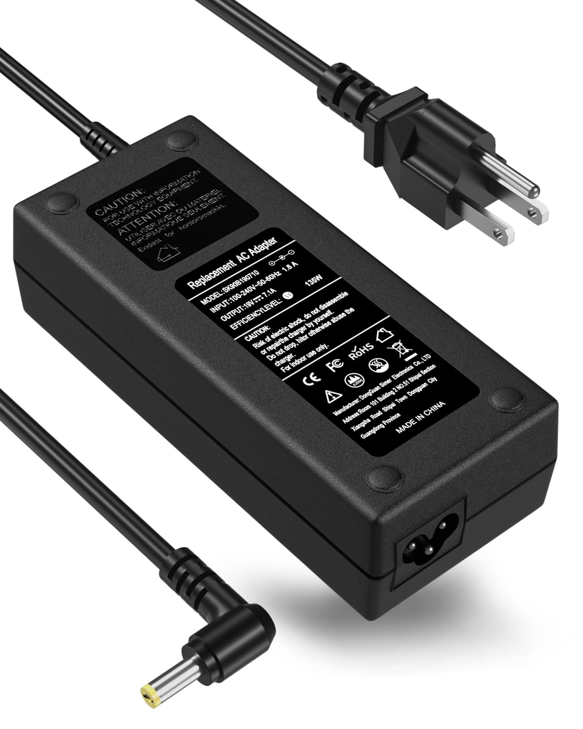 IEFUU 135W charger for Acer Nitro setup, showcasing compatibility and reliable power