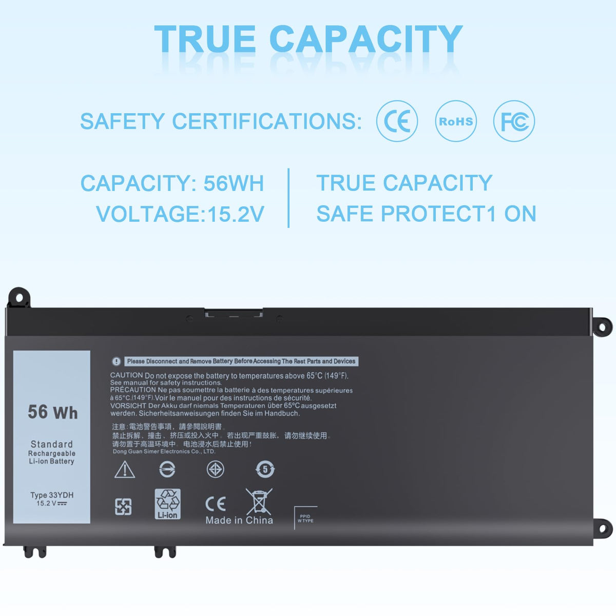 IEFUU 33YDH battery for Dell G7-15 7588, reliable swap