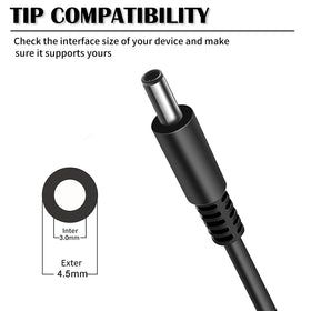 IEFUU Dell 4.5mm 3.0mm tip ensures secure laptop connection