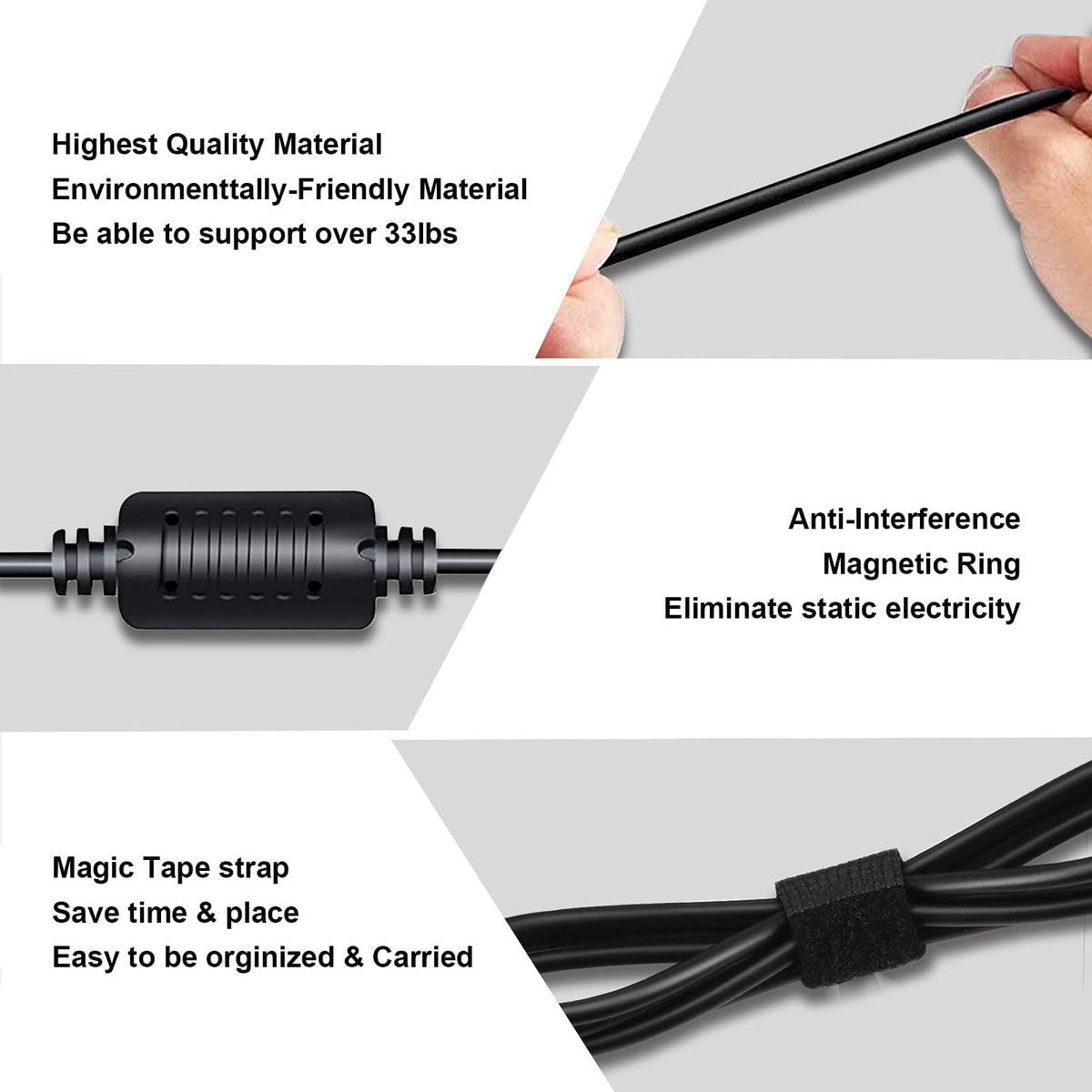 IEFUU Durable power cord keeps desk clutter down