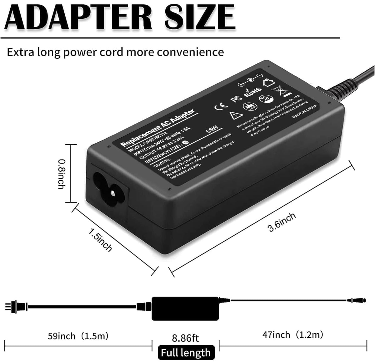 IEFUU Inspiron and XPS compatible charger for daily use