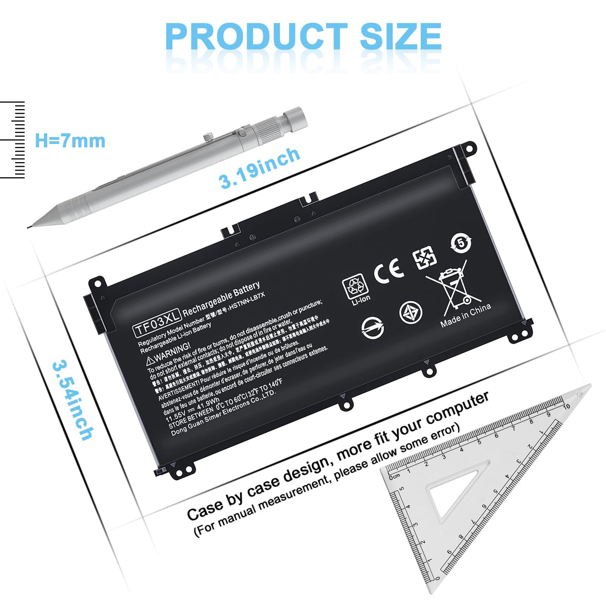 IEFUU TF03XL angled profile highlighting slim pack design and mounting points for snug installation