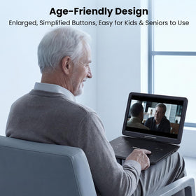ieGeek compact design fits on a table or bed for viewing