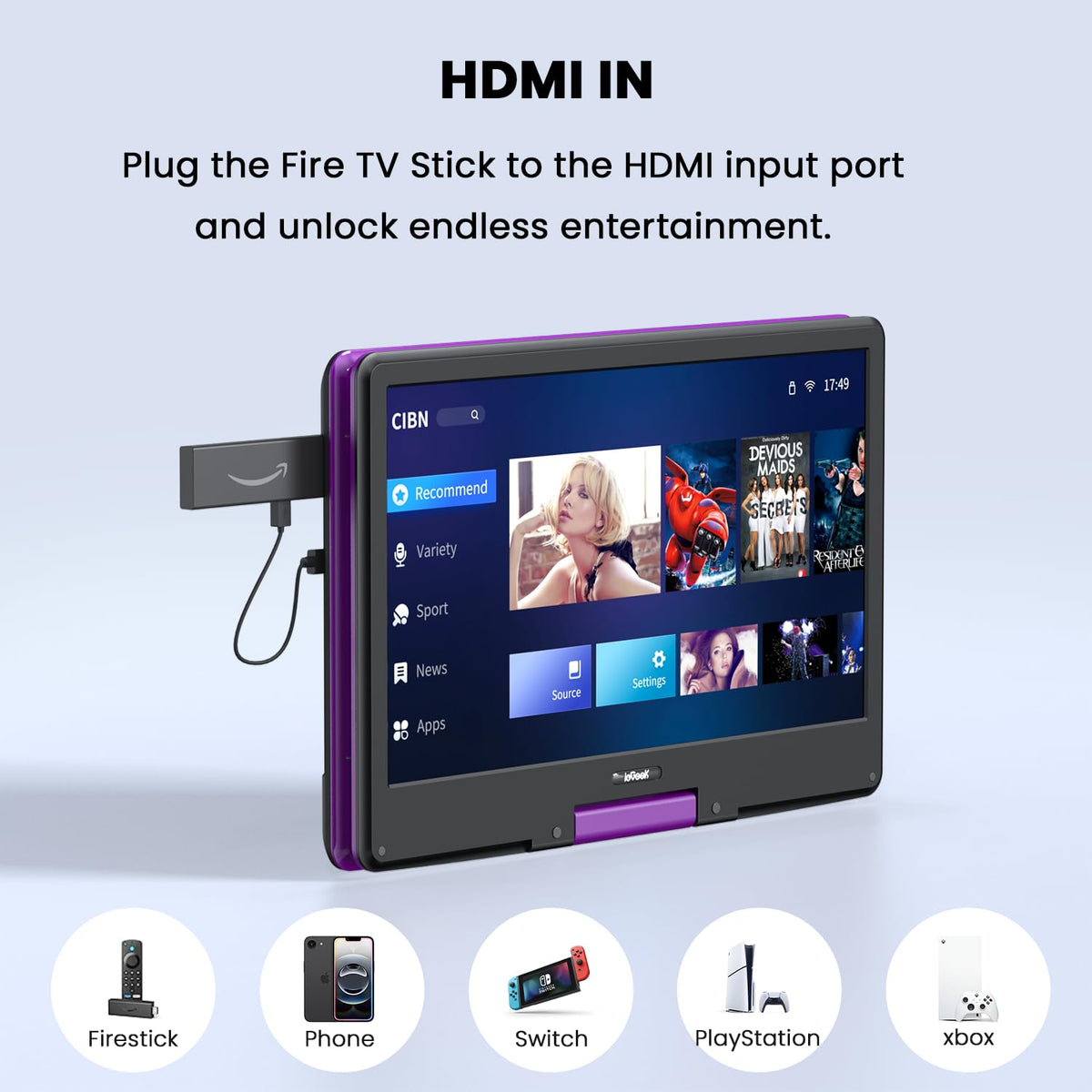 ieGeek dual speakers with simple controls for family viewing.