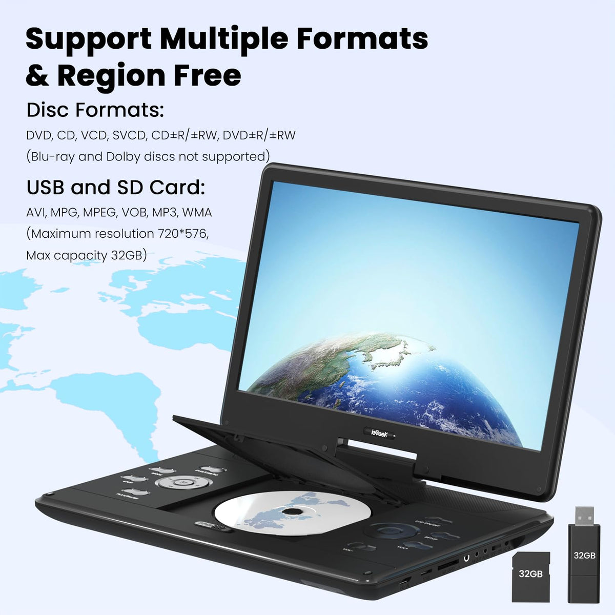 ieGeek DVD player with easy controls is great for kids and seniors