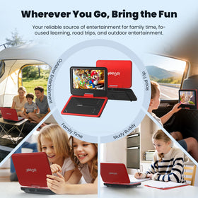 ieGeek mounted on car headrest for rear-seat entertainment during trips