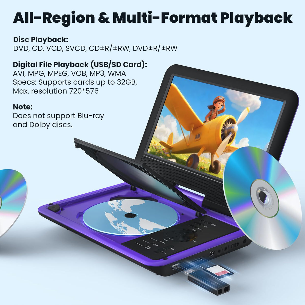 IeGeek regional-free playback with support for multiple formats and media sources.