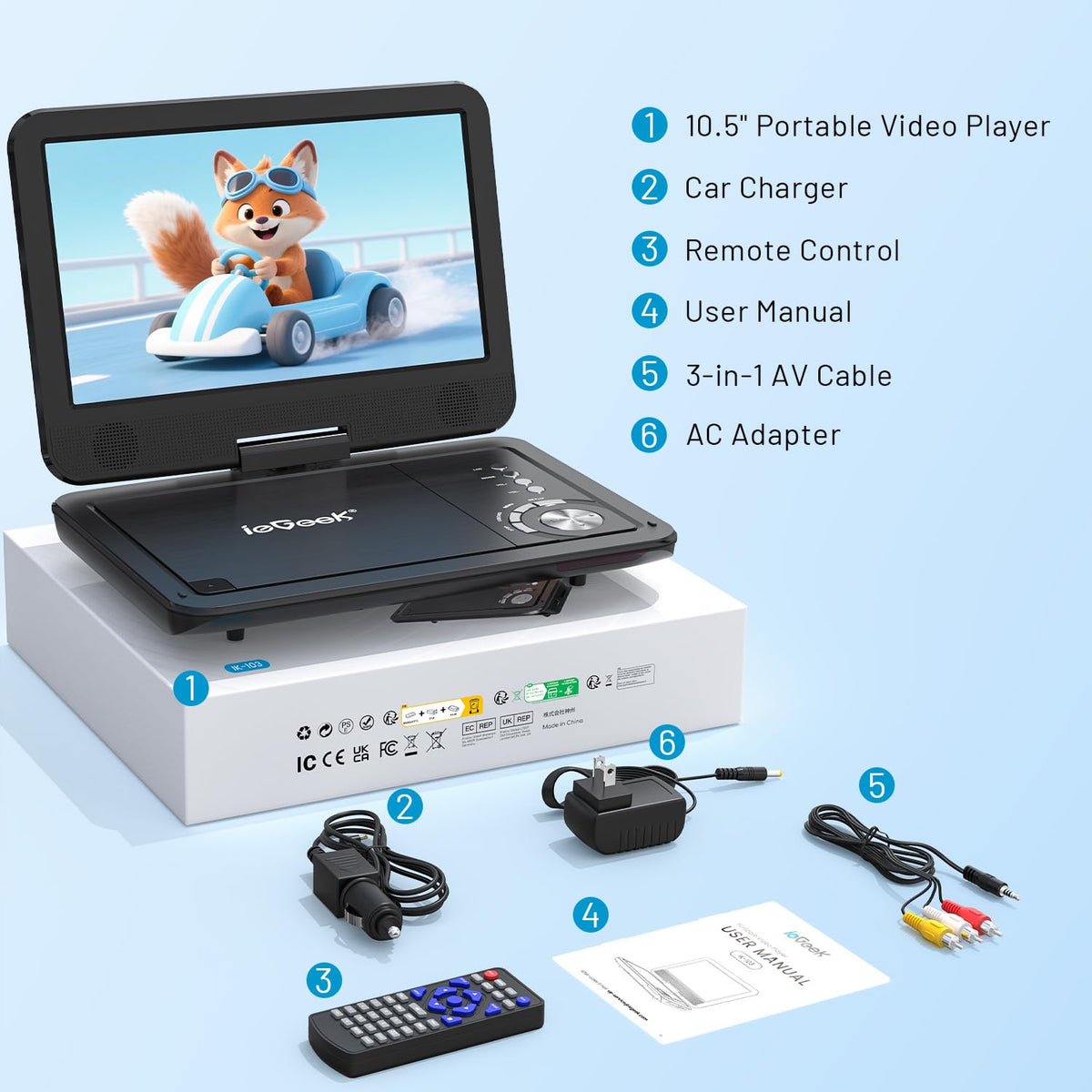 ieGeek remote control included for easy operation.