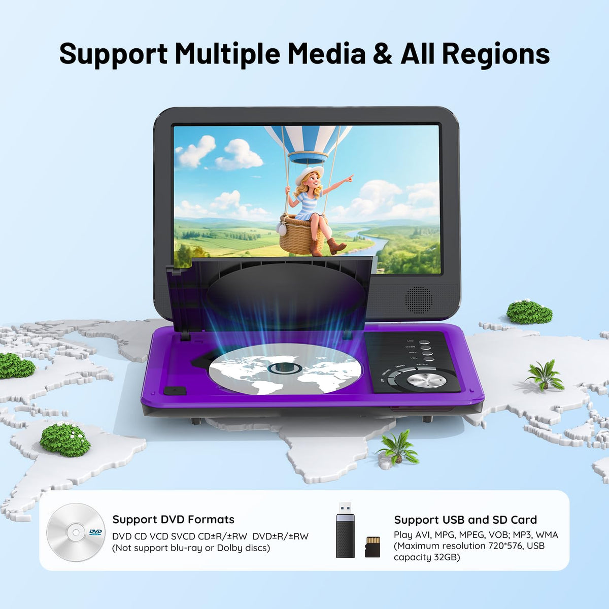 ieGeek rotatable screen delivers comfortable viewing from any seat.