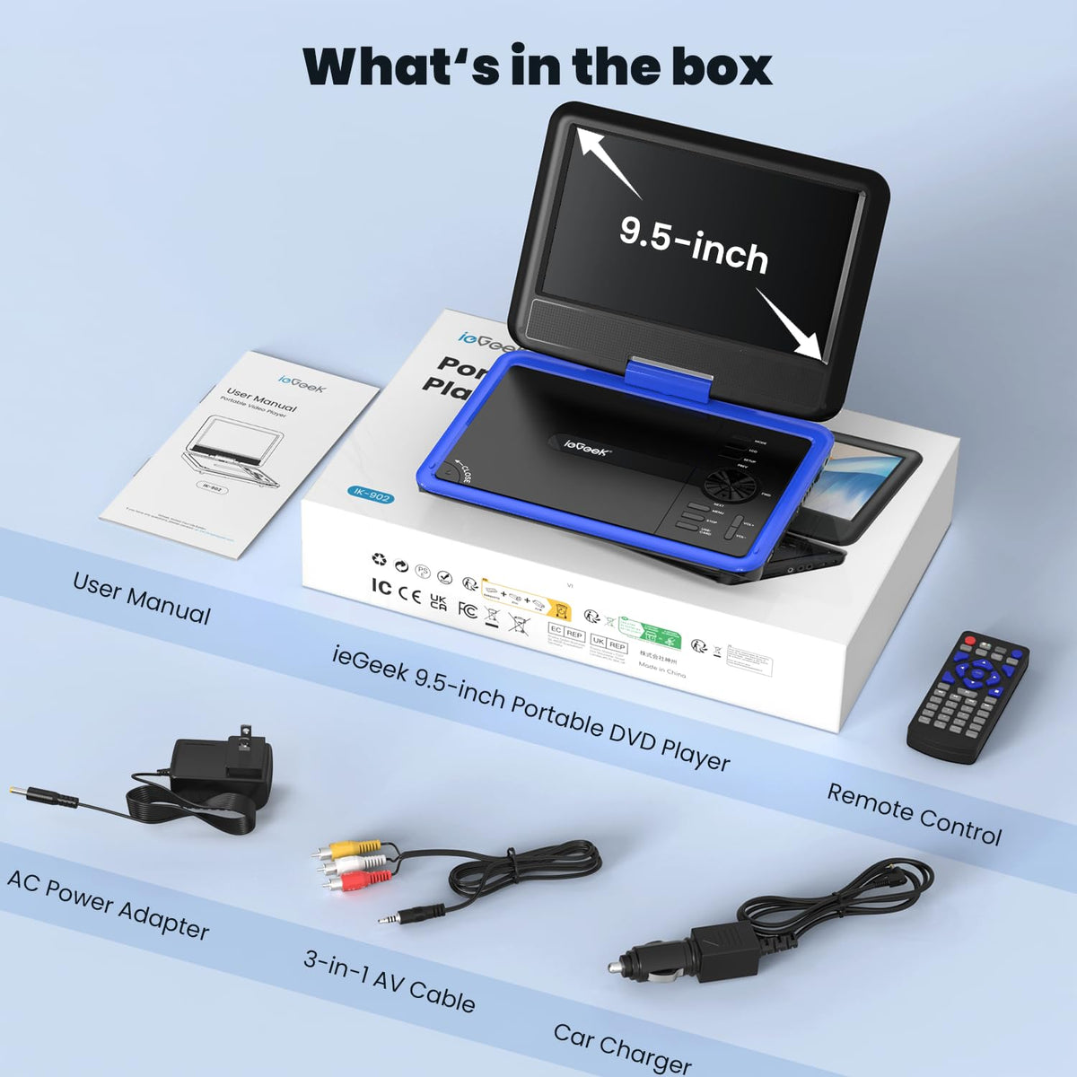 ieGeek next to a book showing compact size and easy portability