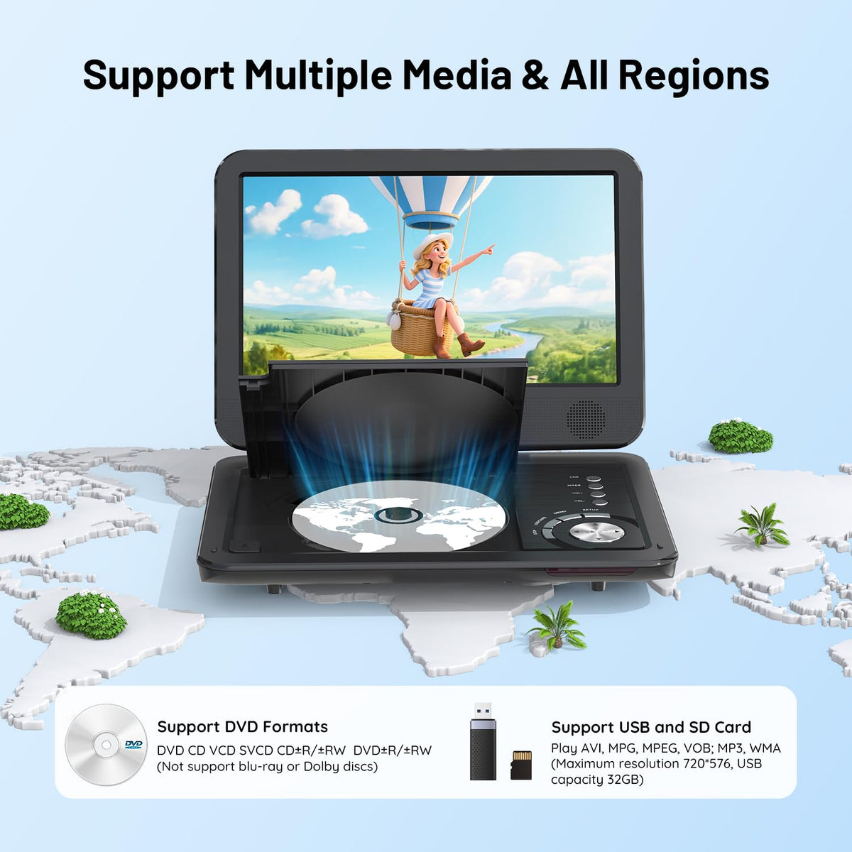 ieGeek swivel screen 270-degree for flexible viewing on the go.