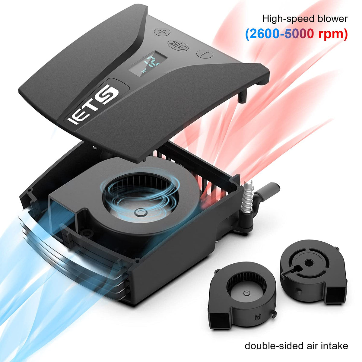 IETS GT202UB close-up silicon shroud fitting vents and increasing suction efficiency