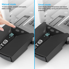 IETS GT202UB retractable clip arm attached to laptop securing cooler during movement