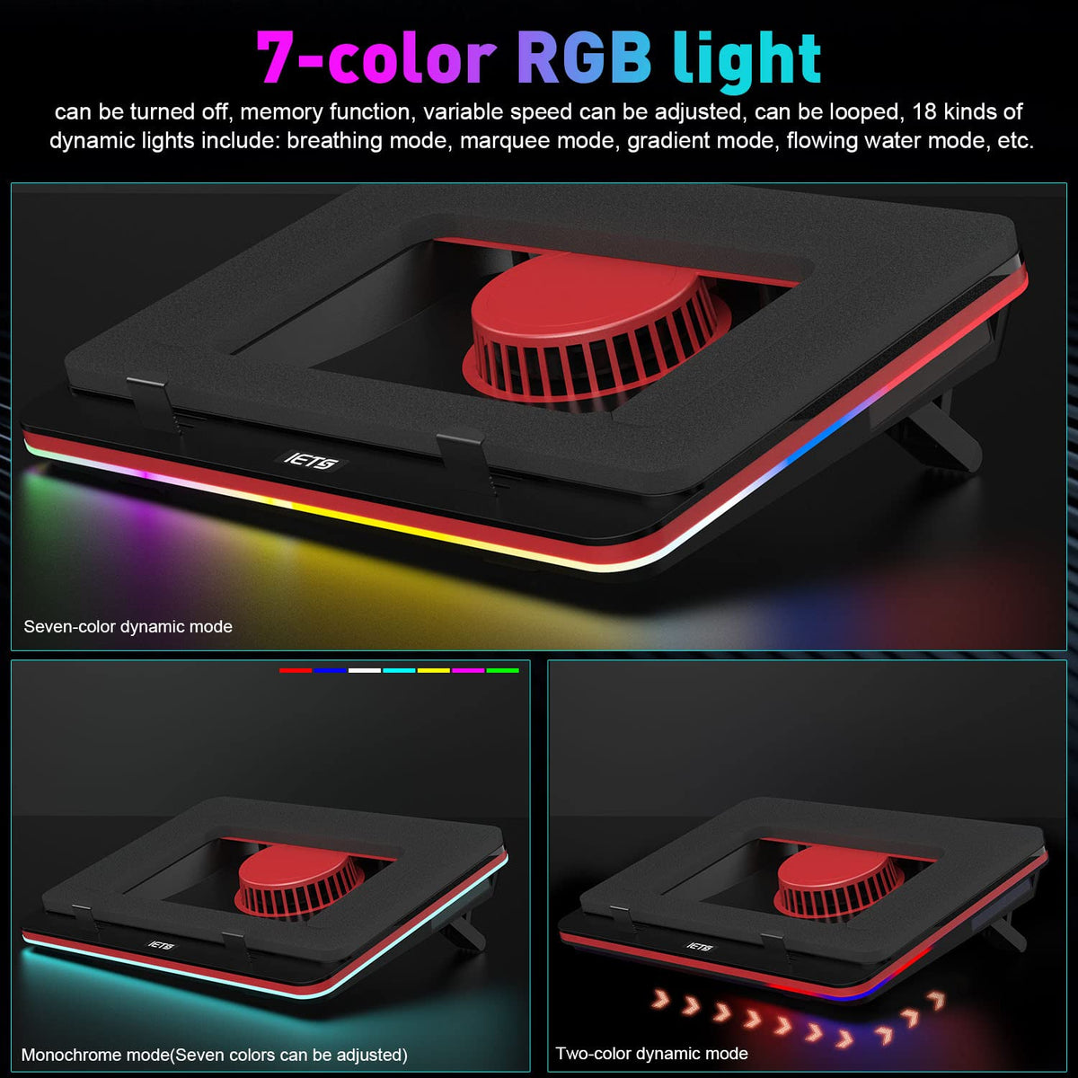 IETS GT500 RGB LED indicators displaying seven colors for dynamic setup