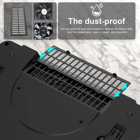 IETS GT500 sealed foam adapts to laptop size for optimal cooling.