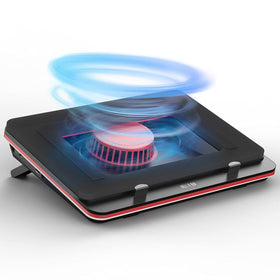 IETS GT500 front view with turbo fan delivering strong cooling for gaming laptops.