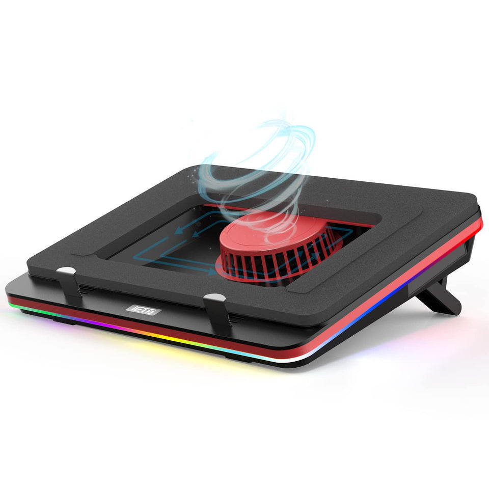 IETS GT500 turbo-fan front view with RGB lighting for gaming cooling