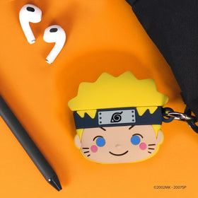 iFace Naruto Shippuden AirPods Pro case, LED indicator visible during charging.