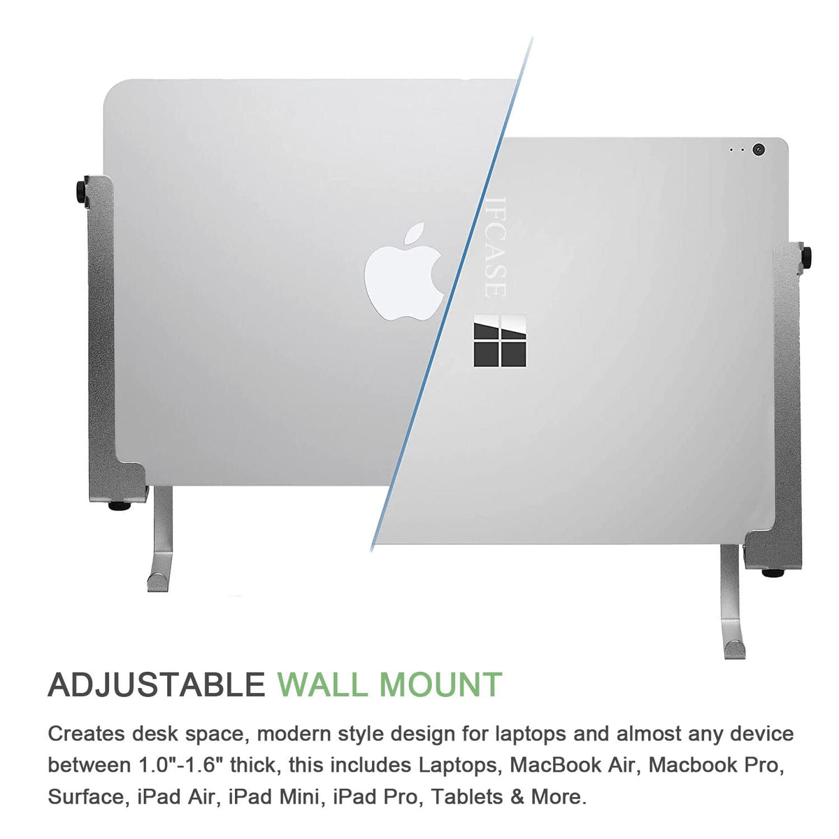 IFCASE aluminum wall mount package includes all mounting hardware.