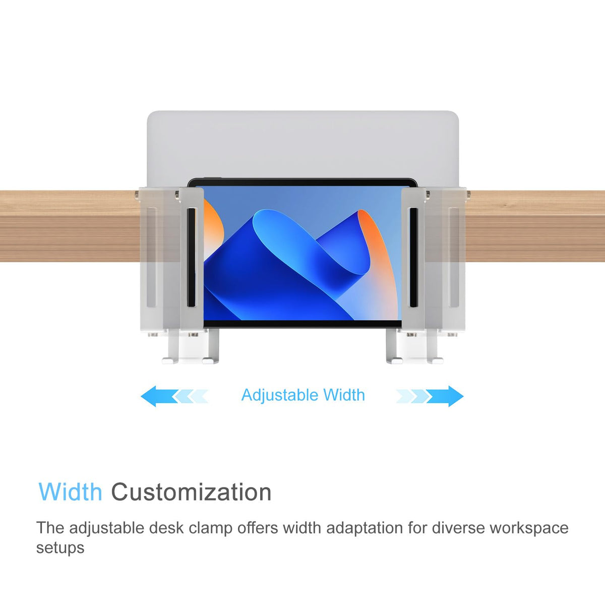 IFCASE desk-side mount with headphone hook keeps headphones organized within easy reach.