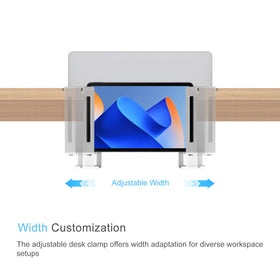 IFCASE desk-side mount with headphone hook keeps headphones organized within easy reach.
